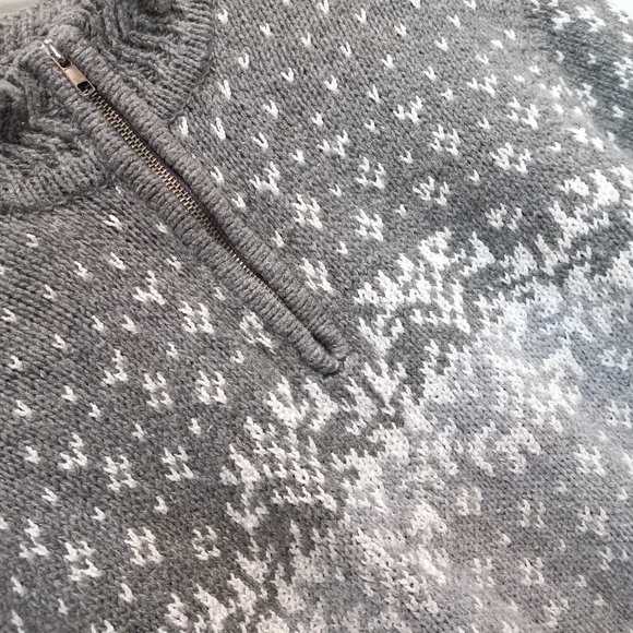 Vintage Partners Gray Zip neckline Winter Knit Tunic Sweater LG (T-342) - Picture 8 of 10